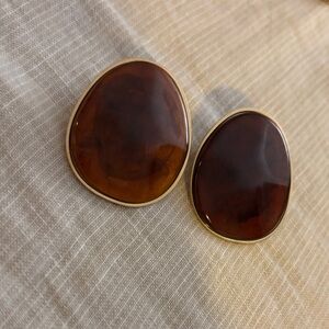 Elegant Brown and Gold Earrings